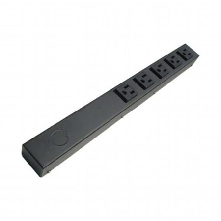 E-Dustry Inc e-dustry EPS-H01605NV 5 Outlet Hardwired Power Strip; 16 in. - Black EPS-H01605NV